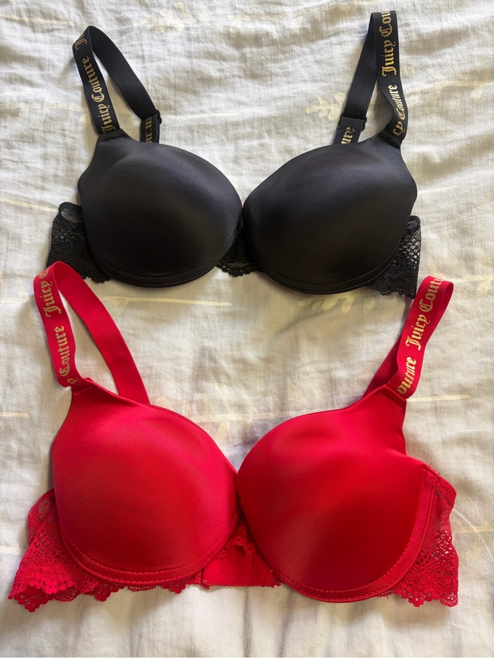 Juicy Couture Women's Gentle Lift Bra 34C Underwire Padded Sexy Push-Up 2 Qty